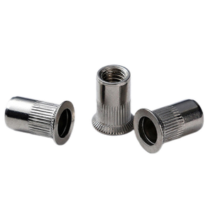 Rivet à insertion pour carrosserie automobile, à tête fraisée ronde moletée, en acier inoxydable, 1/4-20, 5/16-18, 3/8-16, fourni par l'usine - Product Image 1