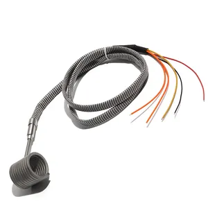 LJXH 220V Elementos de anillo y elementos de banda 16x25/30/35/40m Calentadores de bobina con termopar K/cable de conexión a tierra 3x3mm Sección transversal