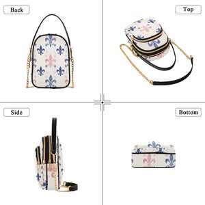 Bolso de Mano Mini con Estampado de Iris Personalizado y Correa de Cadena Dorada - Product Image 2