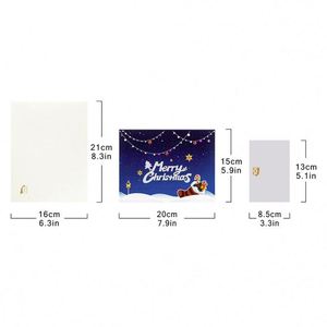 Carte de vœux 3D musicale et lumineuse, lumières de Noël, ciel étoilé, carte cadeau de Noël - Product Image 4