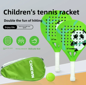 <span class=keywords><strong>Raquette</strong></span> de <span class=keywords><strong>padel</strong></span> en fibre de carbone pour enfants avec motif panda, légère, équilibrée (tout-terrain), forme ovale, haute qualité pour enfants - Product Image 5
