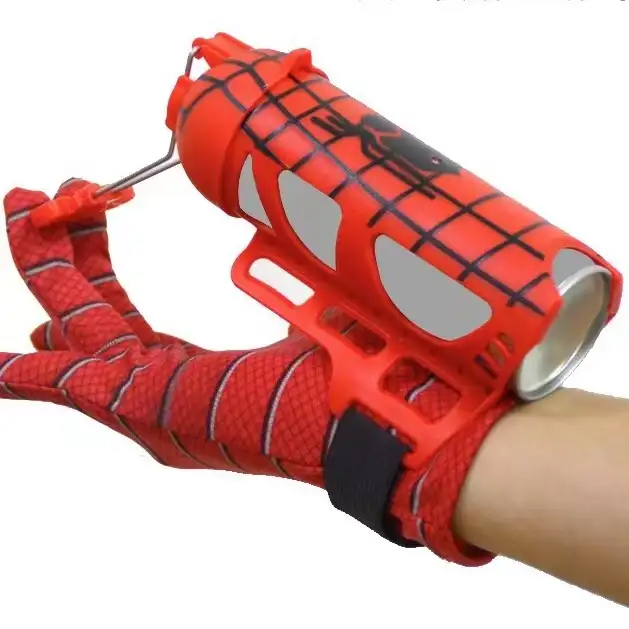 Оптовая продажа, перчатки спиннинга для косплея Человека-паука, пусковые перчатки для стрельбы в сети, игрушки для детей