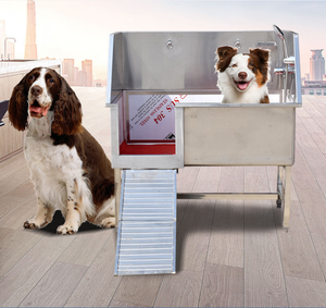 Estación de lavado de <span class=keywords><strong>perros</strong></span> de tamaño personalizado de fábrica, grifo con rampa, alta calidad, acero inoxidable 304, gran lujo, interior, bañeras para mascotas - Product Image 4