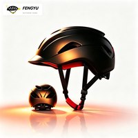 Nouveau casque de vélo électrique avec lumière LED nocturne et lampe torche d'avertissement, casque de sécurité pour vélos électriques et cyclistes