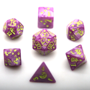 Ensemble de dés <span class=keywords><strong>RPG</strong></span> en acrylique bleu à motif de chats pour les jeux de dés polyédriques DND Donjons et Dragons - Product Image 3