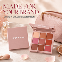 Palette de fards à paupières neuf couleurs, marque privée, waterproof, longue tenue, maquillage pour fêtes, cosmétique pour usage quotidien et événements