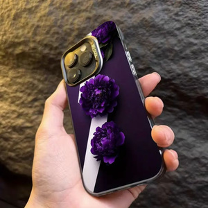 Nuova custodia per telefono con fiore <span class=keywords><strong>viola</strong></span> per <span class=keywords><strong>iPhone</strong></span> 16 15 14 <span class=keywords><strong>13</strong></span> <span class=keywords><strong>Pro</strong></span> Max Plus <span class=keywords><strong>Cover</strong></span> per telefono antiurto - Product Image 3