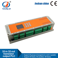 Huaqingjun 32 entradas 32 salidas Salida de transistor PLC 6W Controlador lógico programable 12V/24V PLC para sistema de alarma