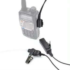 Tweeweg Radio Keel Microfoon, 2pin Luchtbuis Ptt Microfoon Oortelefoon Voor Baofeng Walkie Talkie