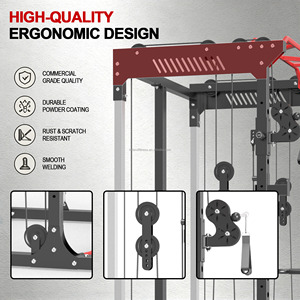 Estación multifunción con <span class=keywords><strong>polea</strong></span> alta y baja, entrenador funcional, cable crossover, máquina de dominadas, remo bajo y rack de potencia para gimnasio en casa - Product Image 6