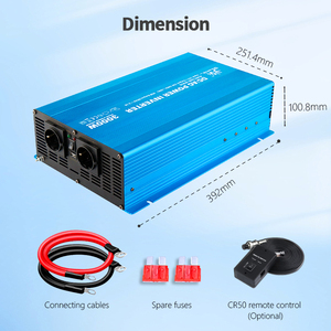Convertisseur de puissance à onde sinusoïdale pure 3000W 50Hz/60Hz pour systèmes solaires hors réseau 12V/24V/48V vers 100V/110V/120V/220V/230V/240V AC - Product Image 1