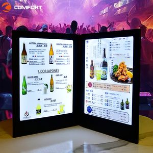 Kỹ thuật số nhà hàng A4 da <span class=keywords><strong>menu</strong></span> tùy chỉnh Bảng <span class=keywords><strong>menu</strong></span> thẻ nhà hàng hình chữ nhật chất kết dính LED <span class=keywords><strong>menu</strong></span> cuốn sách - Product Image 1