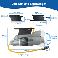 Aileron électrique directionnel SUP pour bateau de pêche, moteur 360W, 9KM/H, propulseur sous-marin pour paddle board et kayaks