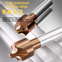 Fraise à 4 dents en acier au tungstène à 75 degrés, revêtement nano, pour formage d'angle d'arc et de biseau inversé