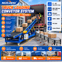 Convoyeur à bande hydraulique mobile 600-800 mm avec bande PVC, angle réglable de 3 à 26 degrés, pour chargement de camions, conteneurs et transfert en entrepôt