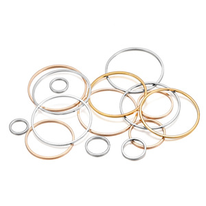 <b>Copper</b> Flat Mouth Rings Closed Loop Connectors For <b>Bracelet</b> Making Silver Gold Plated Round Jewelry Findings Components - Product Image 1