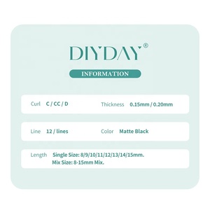 DIYDAY Individual Classic Flat Lash <strong>Extensions</strong> 0.15 0.20 8-15MIX <strong>Mink</strong> <strong>Eyelashes</strong> - Product Image 2