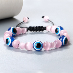 Nuovo Braccialetto con Occhio del Diavolo in Pietra Naturale Curativa, Bracciale Regolabile in Occhio di <span class=keywords><strong>Tigre</strong></span> Naturale con <span class=keywords><strong>Occhi</strong></span> Blu e Corda Intrecciata - Product Image 3