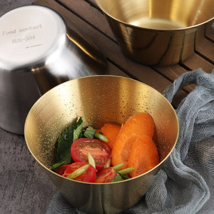 Tazón redondo de acero inoxidable 304, apto para contacto con alimentos, para ensalada, sopa, postre, uso en fiestas. - Product Image 1