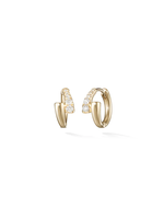 Boucles d'oreilles créoles personnalisées en argent sterling 925 avec croix en zircon cubique, faible MOQ, plaqué or vermeil, usine de Panyu