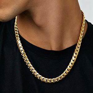 Custom Made 18K Solid Gold Miami Cuban <b>Chain</b> Necklace Hip Hop Glamour <b>Iced</b> <b>Out</b> Moissanite Diamonds - Product Image 1