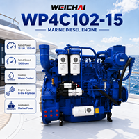 Mesin Diesel Propulsi Kelautan Weichai Seri WP4 WP4C102-15 1500rpm untuk Kapal Kerja, Kapal Nelayan, dan Kapal Penumpang, Ekspor