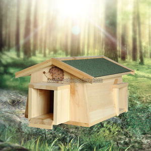 Protezione Anti-tempo in legno riccio casa gabbia riccio con 2 ingressi/protezione da gatti legno Logo personalizzato pasta di stampa - Product Image 6