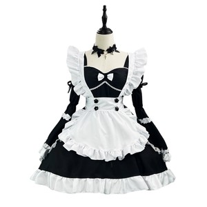 Lolita Cute Maid Outfit Black Plus Size Cosplay Costume For Anime Role-Playing Drama Games - Product Image 4