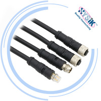 Conector de Panel SACC-E-M8MS-5CON-M8 M8 Codificado A/B de 5 Pines y 90 Grados, Enchufe de PCB Blindado para Conectores de Sensores Industriales