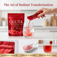 OLLI OEM Gluta Collagen Pro Poeder Glutathion 150000mg Collageen Fat Berry Smaak Huidverheldering Enkelvoudige Sachet Drinkpoeder