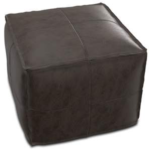 Pouf carré Db en cuir vieilli marron foncé, tabouret ottoman, meuble de chambre et de salon, pliable avec rangement, pour usage domestique - Product Image 2