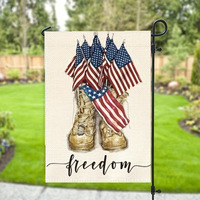 12x18 pouces Double Face Stars Stripes Memorial Yard Garden Flag Thank You Veterans Burlap Party Decorations for Veterans Day