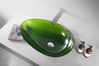 Luxuriöses Transparentes Kristall-Öko-Waschbecken für Hochwertige Hotels, Kreatives Design, Maßgefertigtes Farbiges Badezimmer-Harz-Aufsatzwaschbecken