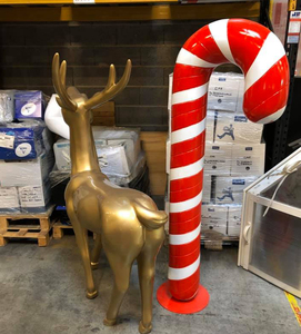 Gigantesca Decorazione Natalizia <span class=keywords><strong>in</strong></span> Fibra <span class=keywords><strong>di</strong></span> Vetro a Forma <span class=keywords><strong>di</strong></span> Bastoncino <span class=keywords><strong>di</strong></span> Zucchero per Esterni, Ideale per Centri Commerciali, Piazze e Esposizioni a Tema Immersivo Candyland - Product Image 4