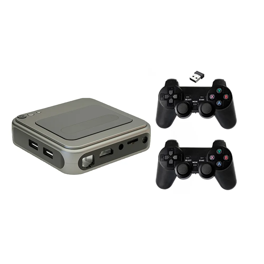 G7 게임 상자 PSP 레트로 비디오 게임 콘솔 4K HD TV 게임 플레이어 Emuelec 4.1 및 안드로이드 7.1 무선 유선 컨트롤러 Gamebox