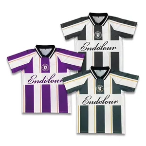 Großhandel individuelles sublimiertes Fußballtrikot klassisches gestreiftes Retro-Fußballtrikot