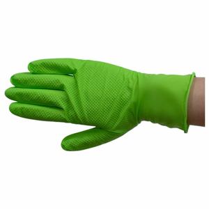 Оптовая продажа одноразовых оранжево-черных порошковых перчаток для тяжелых условий службы, 8,5 г, 8 мил, алмазная ручка, текстурированные нитриловые перчатки - Product Image 3