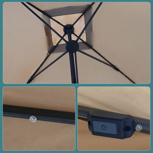 2025 su misura Heavy Duty giardino esterno parasole manuale ascensore solare Cantilever Patio mercato ombrello luci Led con <span class=keywords><strong>logo</strong></span> - Product Image 4