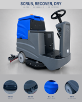 Nettoyeur de sol autoporté WL-750, double batterie 24V 100Ah, autonomie de 4 à 5 heures, poids léger de 220 kg, frein électronique, certifié CE