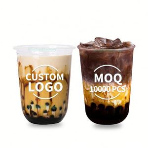 Proveedor Mayorista de Vasos de Plástico PP en Forma de U de 90mm/95mm con Logotipo Personalizado Impreso para Bebidas Frías, Café Helado, Té de Burbujas, con Tapas - Product Image 1