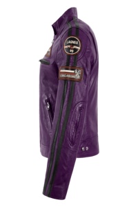 Chaqueta de Cuero para Mujer, 100% Genuina, Marca Sizma, Acabado en Cera Morada, Cierre YKK, Logotipo Personalizado, Etiqueta Privada, OEM/ODM, Estilo Vintage - Product Image 2