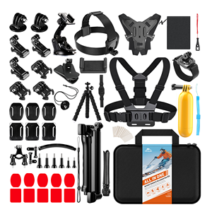 Kit de Accesorios para Cámara de Acción HONGDAK 65 en 1, Correa de Montaje, Palo Selfie, Soporte para Motocicleta, Compatible con <span class=keywords><strong>Go</strong></span> <span class=keywords><strong>Pro</strong></span> <span class=keywords><strong>Hero</strong></span> 13 12 11 10 9 8 <span class=keywords><strong>7</strong></span> - Product Image 1