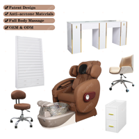 Fauteuil de pédicure professionnel avec bac en acrylique résistant aux produits chimiques, base en fibre de verre et construction robuste