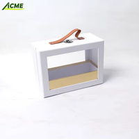 Boîte cadeau en carton rigide transparente avec fenêtre rabattable, compatible avec cadre photo, bougie, portefeuille, revêtement UV mat, vente en gros