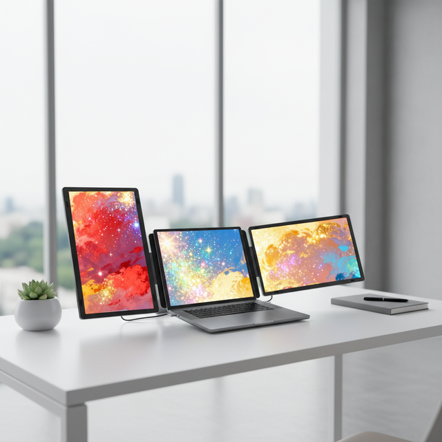 14-Inch Widescreen IPS Triple Monitor Laptop Screen Extender Easy-to-Connect for Dual Screen