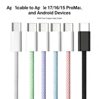 Nuevo Cable de Carga Rápida PD de 60w con Trenzado de Nailon, Cable de Datos Tipo-C a Tipo-C para Teléfonos Inteligentes, Cobre Puro, Fabricante de Shenzhen