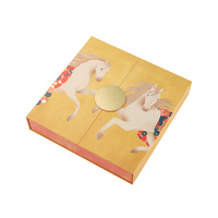 Boîte cadeau rigide de luxe personnalisée à double porte avec tiroir, fermeture magnétique et logo pour cadeaux de soins de la peau, emballage de calendrier de l'avent