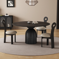 Table à manger ronde en bois massif noyer STG moderne 120 cm, style minimaliste européen et américain, pour 6 personnes, mobilier d'appartement scandinave