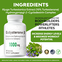 Label pribadi suplemen penumbuh otot tubuh Turkesterone penyerapan tinggi 1000 Mg otot Sehat Halal Ecdysterone 60 Kapsul