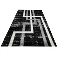 Tapis Adiva turc en polyester shaggy, tissé jacquard, fabriqué à la machine, à poils longs, rembourré, réversible, lavable, antidérapant, pour la maison